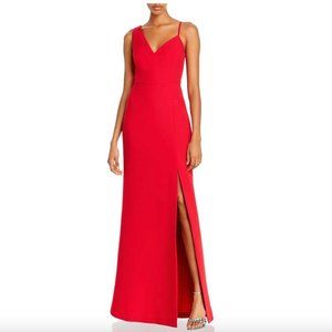 BCBGMAXAZRIA Asymmetric Side Slit Dress (Red, XS)